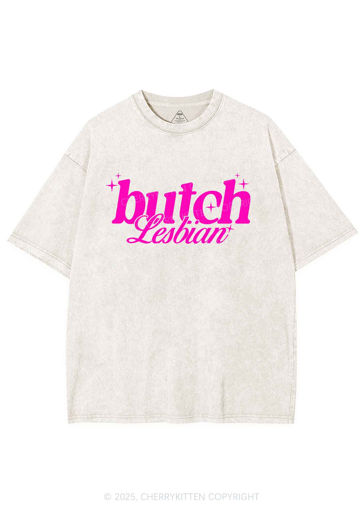 Butch Lesbian Y2K Shirts Washed Tee Cherrykitten