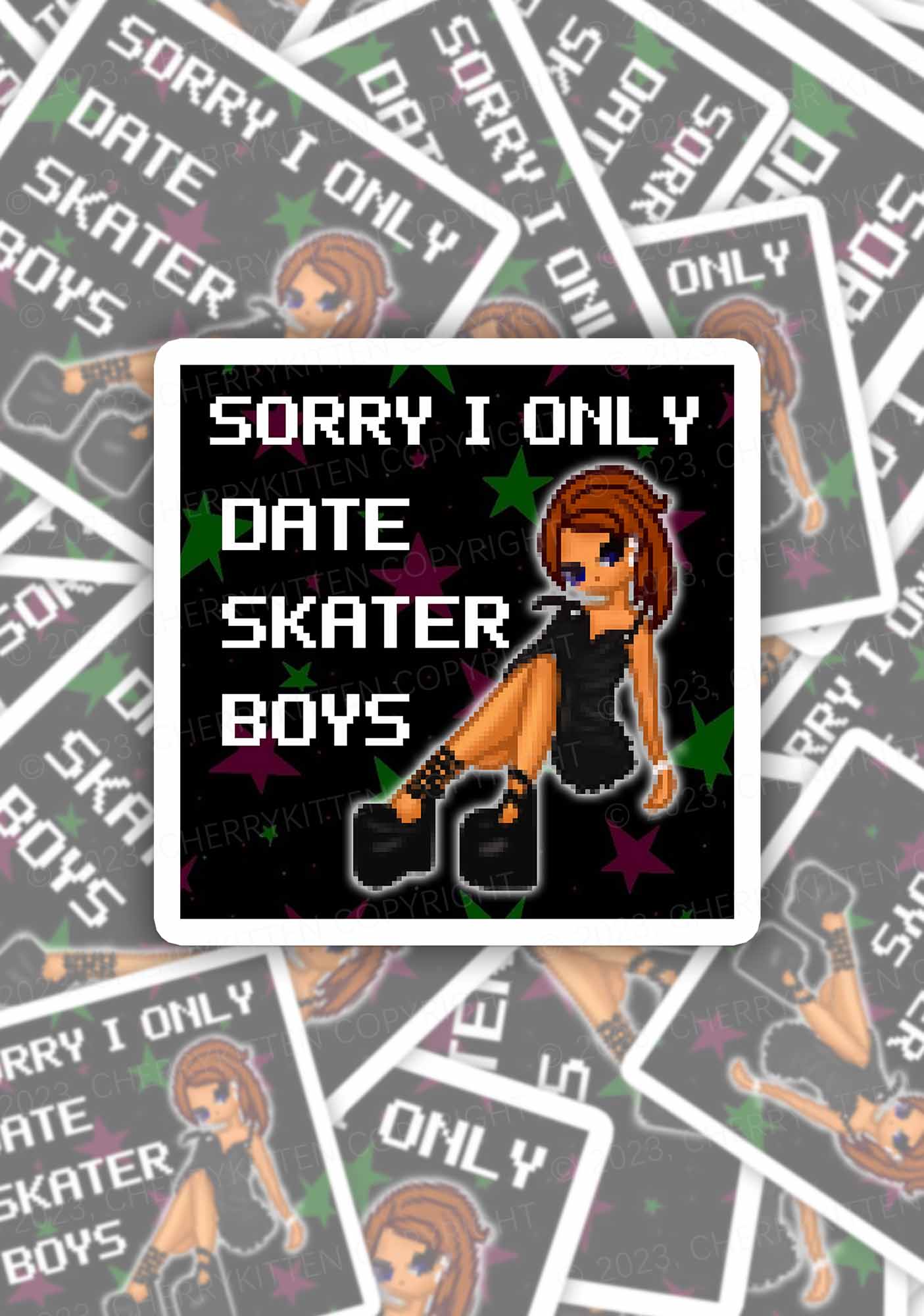 Only Date Skater Boys 1Pc Y2K Sticker Cherrykitten