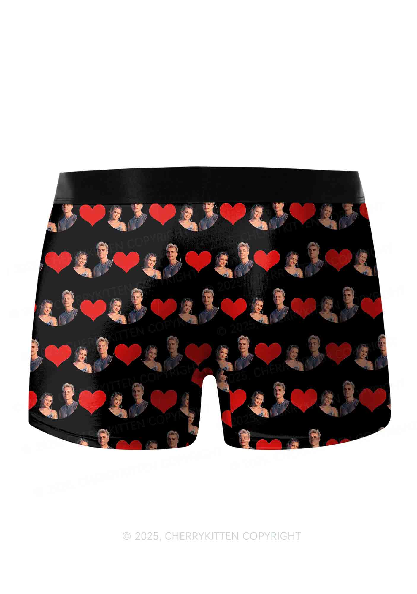 Custom Couple Photo Valentine's Day Y2K Print Couples Boxer Thong Set Cherrykitten