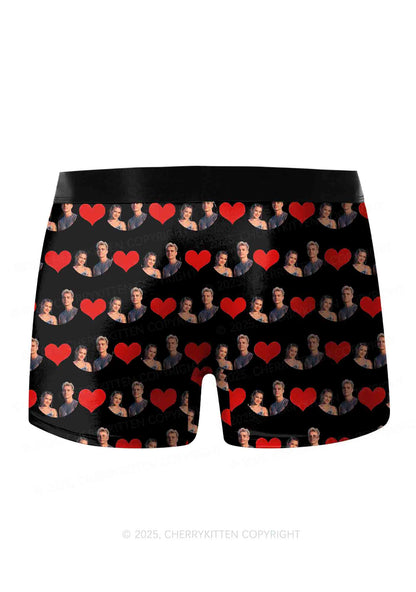 Custom Couple Photo Valentine's Day Y2K Print Couples Boxer Thong Set Cherrykitten