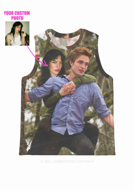 Custom Face Y2K Mesh Muscle Tank Cherrykitten