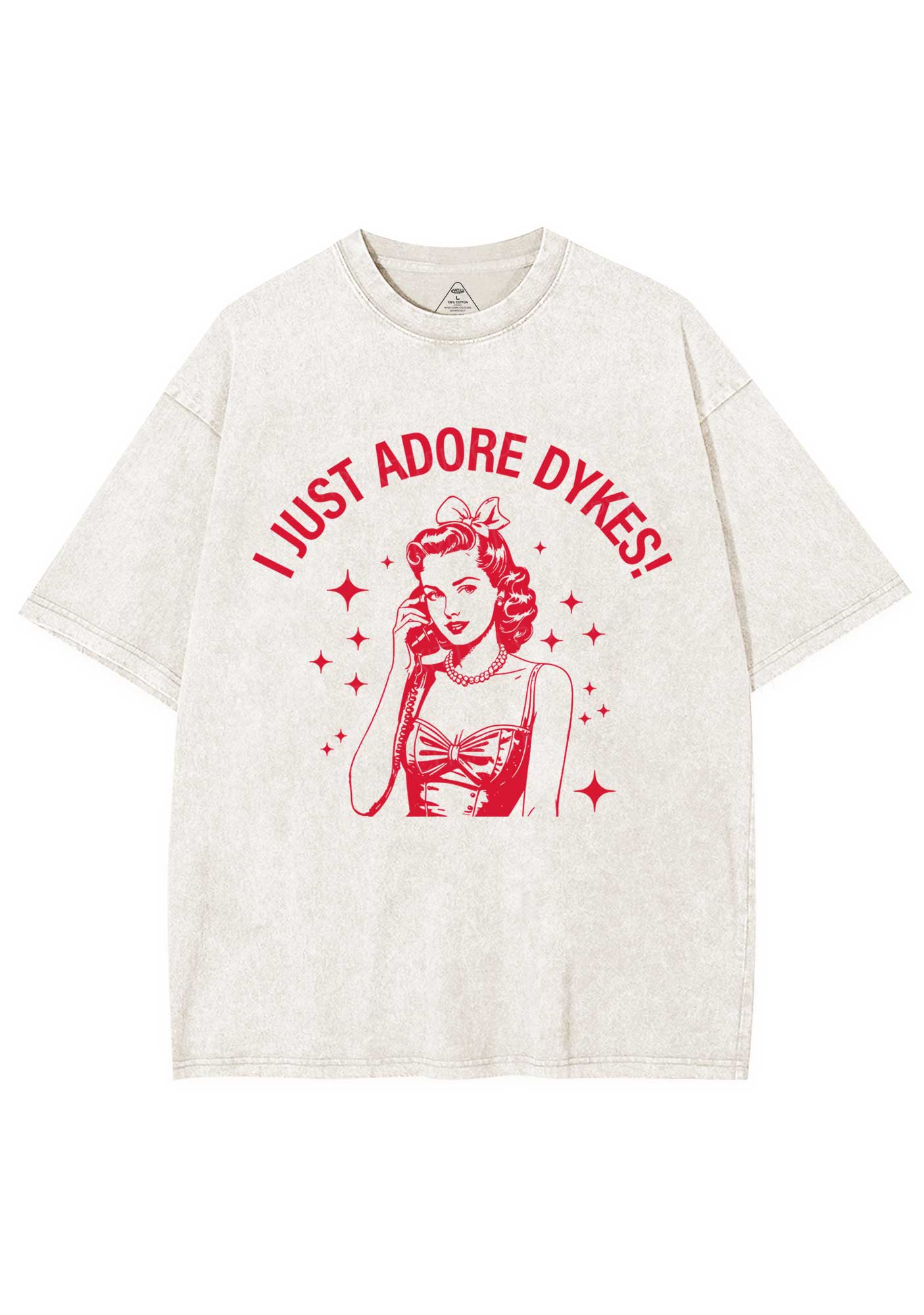I Just Adore Dykes Y2K Shirts Washed Tee Cherrykitten
