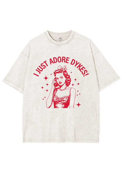 I Just Adore Dykes Y2K Shirts Washed Tee Cherrykitten