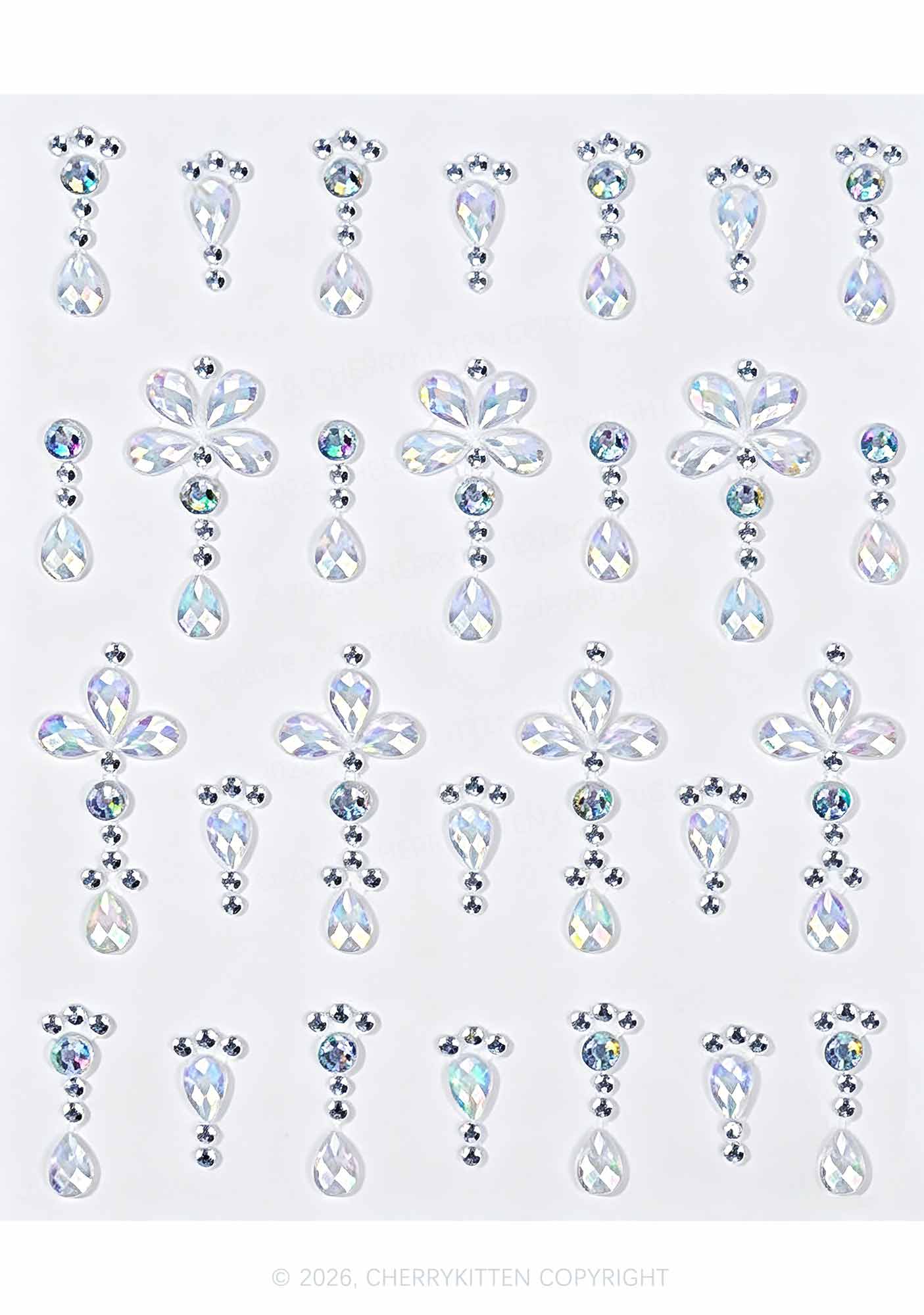 1pc Star Moon Rhinestone Y2K Face Sticker Cherrykitten