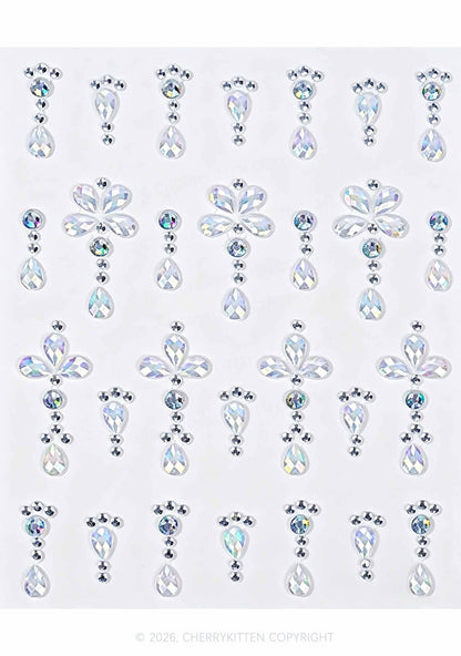 1pc Star Moon Rhinestone Y2K Face Sticker Cherrykitten