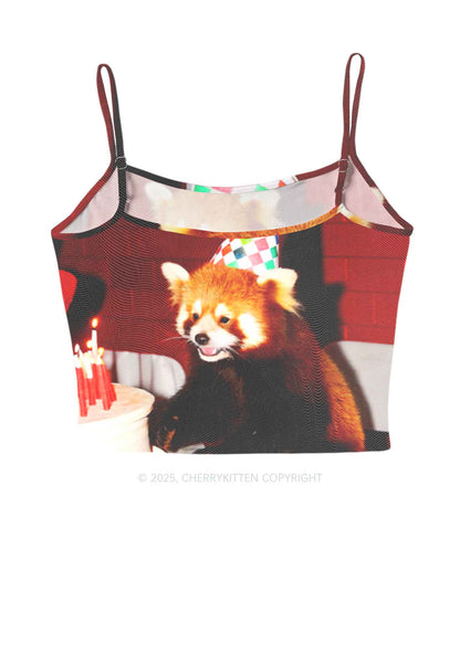 Birthday Cake Raccoon Y2K Mesh Cami Tank Cherrykitten