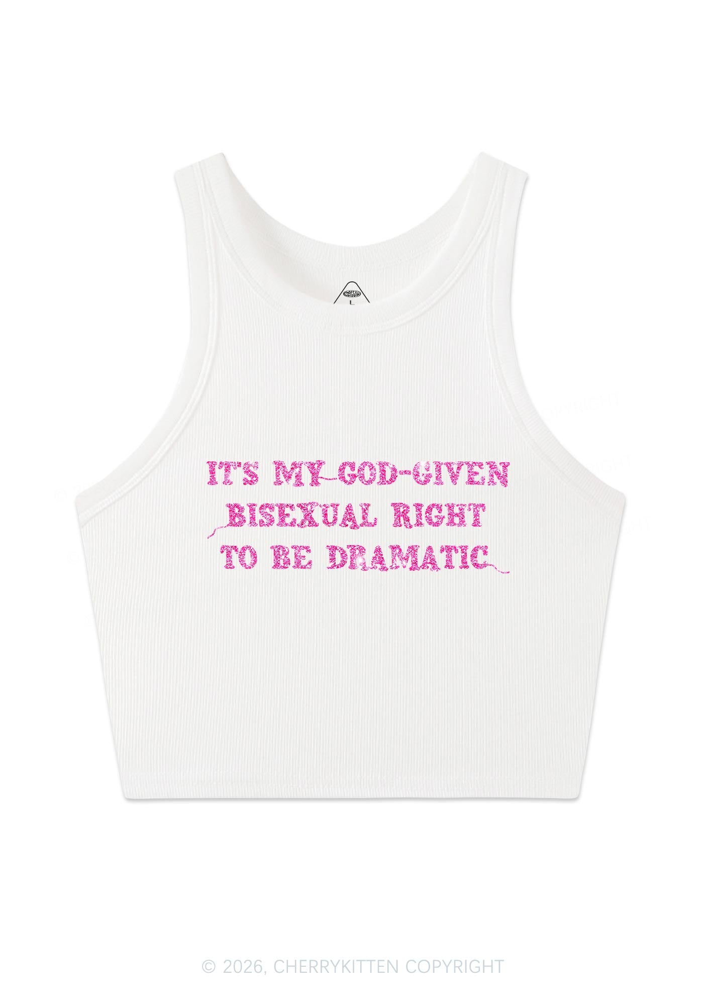 Glitter God Given Bisexual Right Pride Y2K Crop Tank Top Cherrykitten