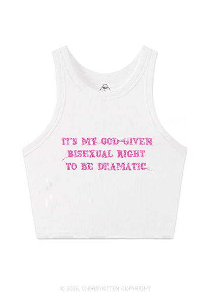 Glitter God Given Bisexual Right Pride Y2K Crop Tank Top Cherrykitten