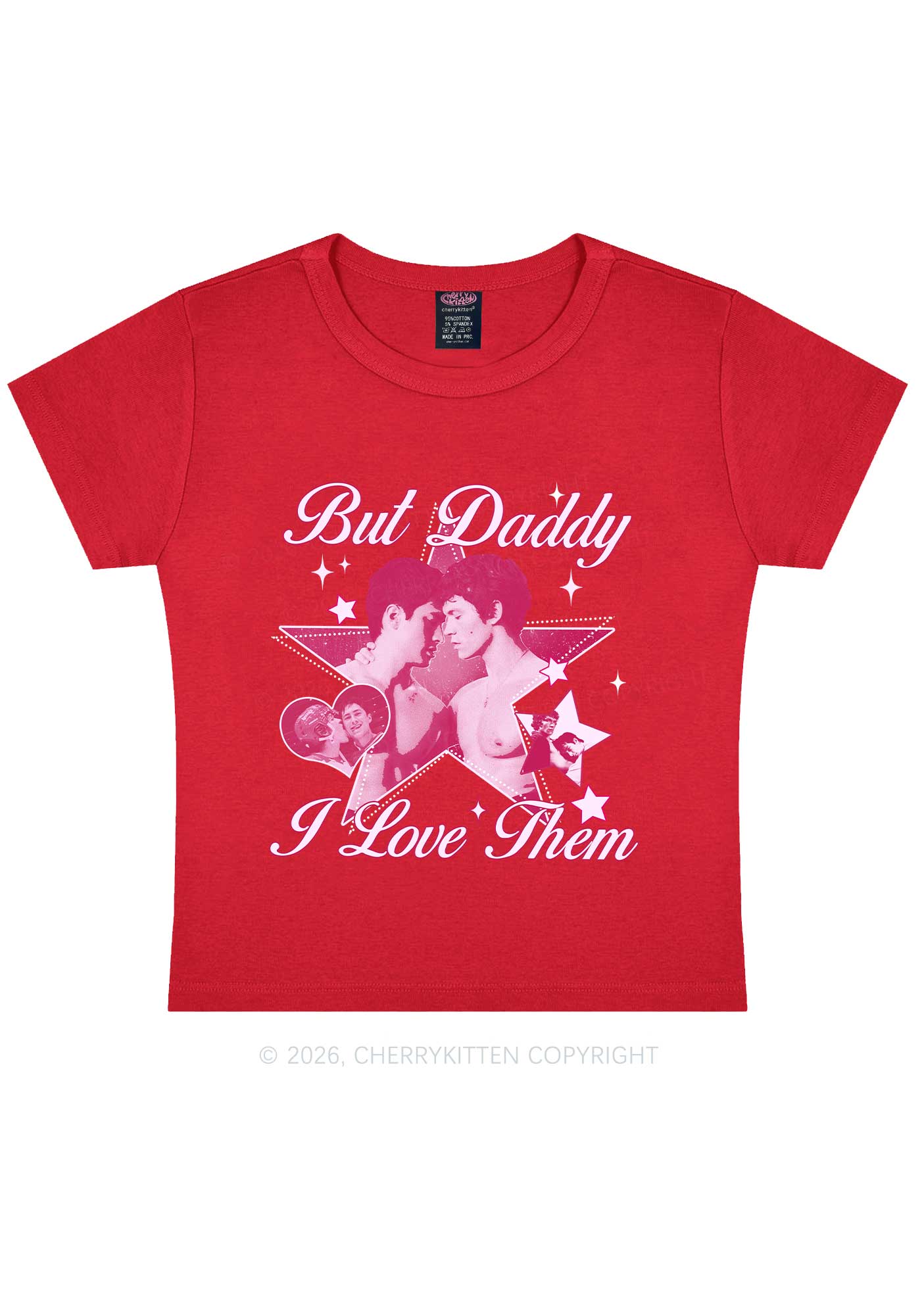 But Daddy I Love Them Star HR Y2K Baby Tee Cherrykitten