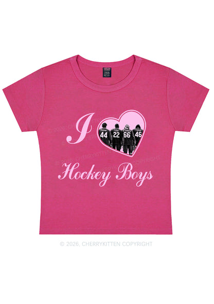 I Love Four Hockey Boys Y2K Baby Tee Cherrykitten