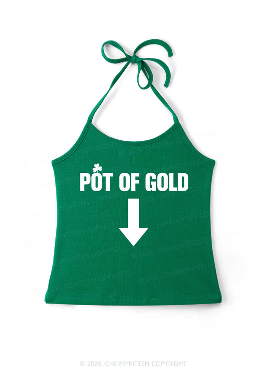 Pot Of Gold St Patricks Y2K Halter Neck Cami Cherrykitten