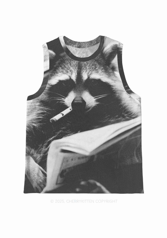 Cool Raccoon Y2K Mesh Muscle Tank Cherrykitten
