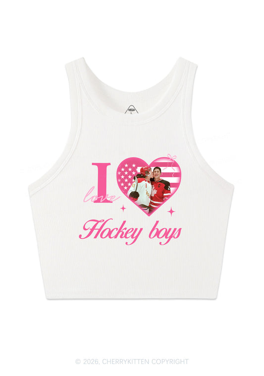I Love US Hockey Boys HR Y2K Crop Tank Top Cherrykitten