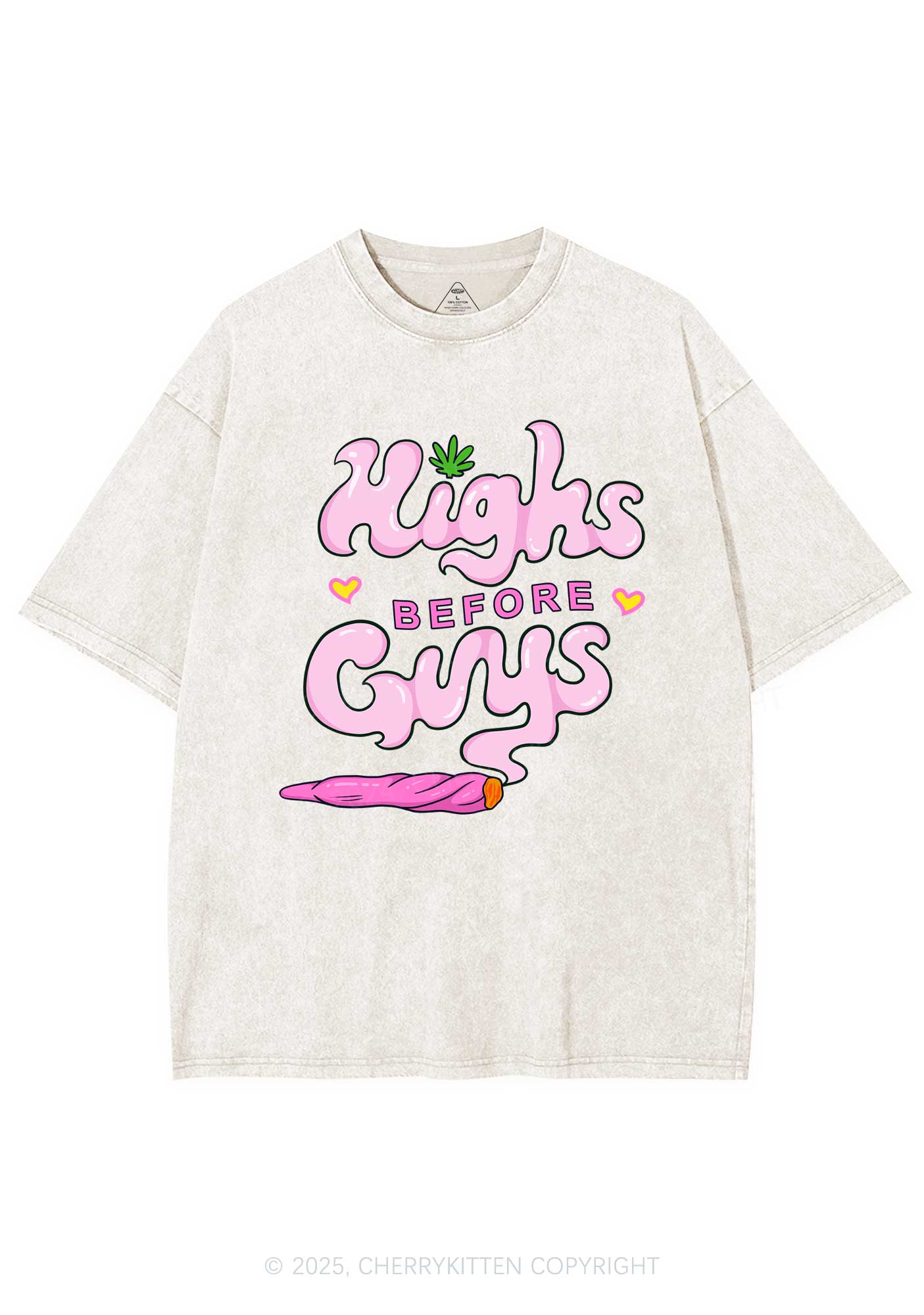 Highs Before Guys Y2K Shirts Washed Tee Cherrykitten