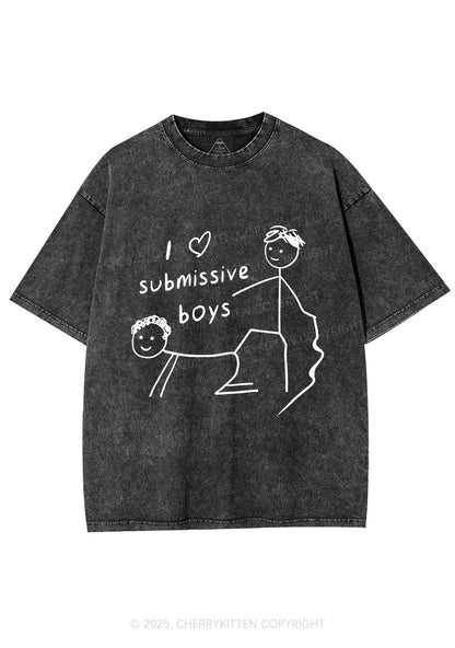 I Love S Gay Boys Pride Y2K Shirts Washed Tee Cherrykitten