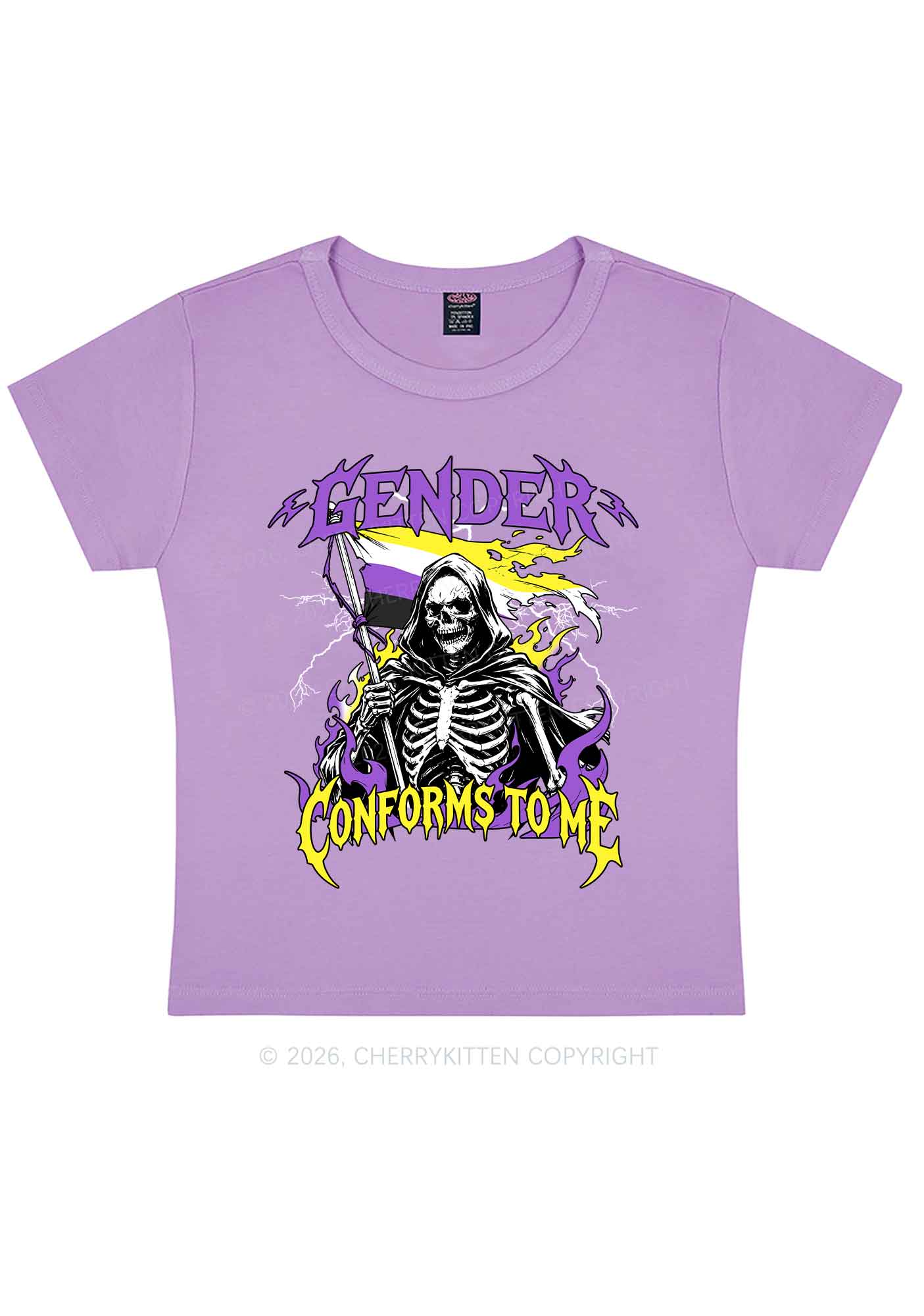 Gender Conforms To Me Pride Y2K Baby Tee Cherrykitten