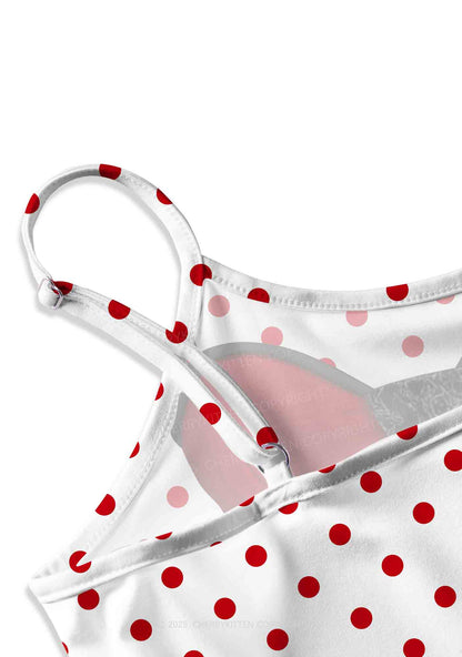 Dots Red Corset Y2K Print Slip Dress Cherrykitten