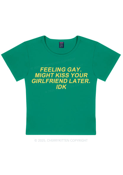 Kiss Your GF Later Pride Y2K Baby Tee Cherrykitten