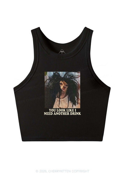 You Look Like I Need Another Drink Y2K Crop Tank Top Cherrykitten