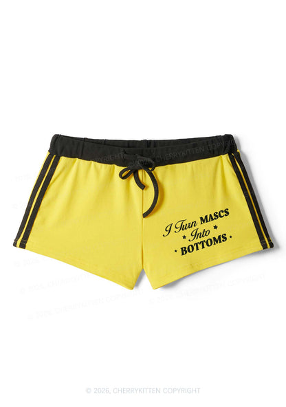 I Turn Mascs Into Bottoms Pride Y2K Drawstring Mini Shorts Cherrykitten