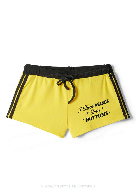 I Turn Mascs Into Bottoms Pride Y2K Drawstring Mini Shorts Cherrykitten
