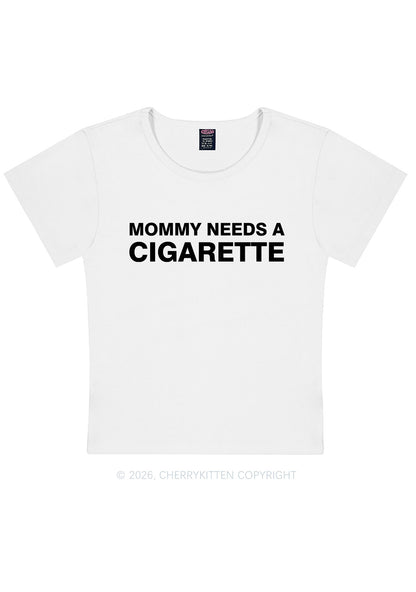 Mommy Needs A Cigarette Y2K Baby Tee Cherrykitten