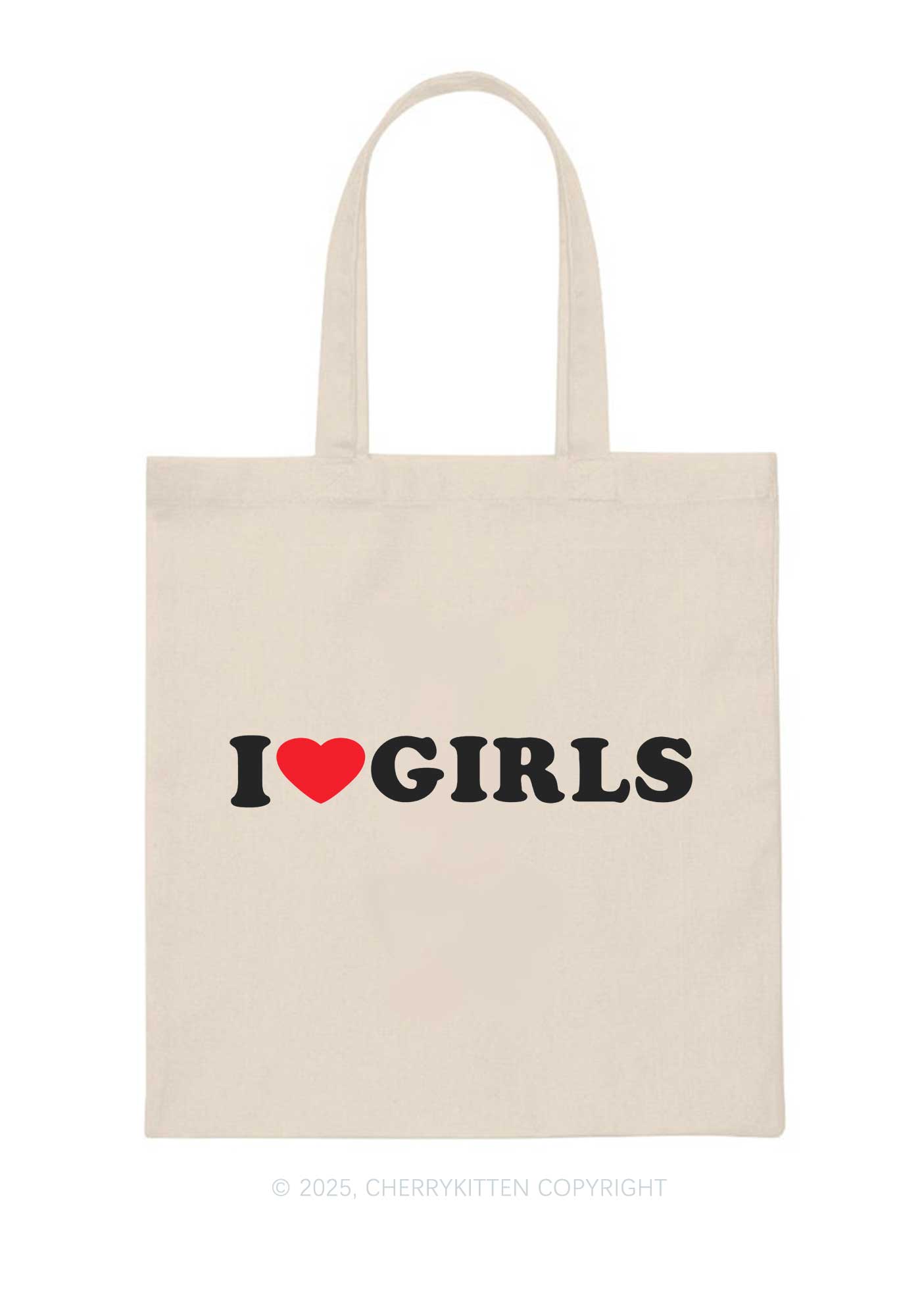I Love Girls Pride Y2K Canvas Tote Bag Cherrykitten