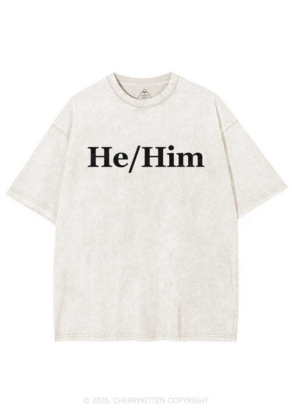 He Or Him Y2K Shirts Washed Tee Cherrykitten