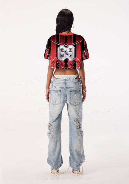 Demon Twink Pride Y2K Crop Sport Jersey Shirts Cherrykitten