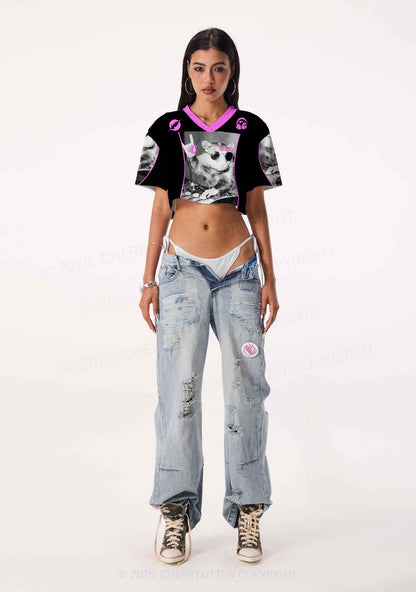 DJ Possum Y2K Crop Sport Jersey Shirts Cherrykitten