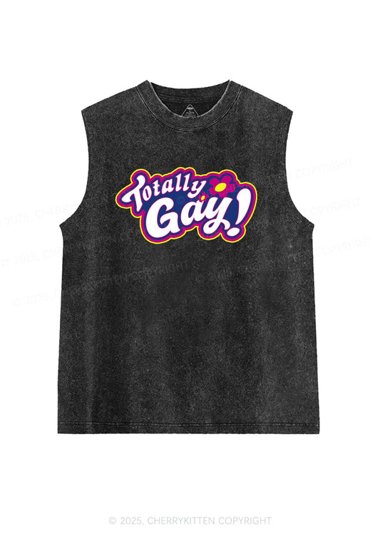 Totally Gay Pride Y2K Washed Muscle Tank Cherrykitten