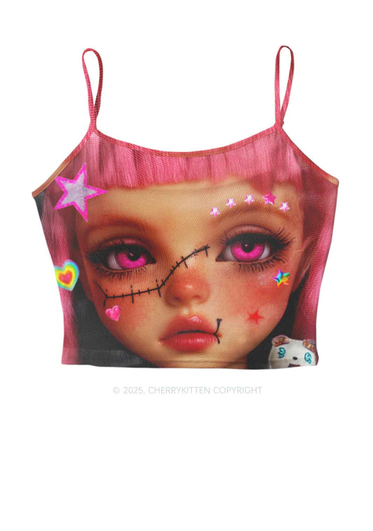 Pink Doll Y2K Mesh Cami Tank Cherrykitten