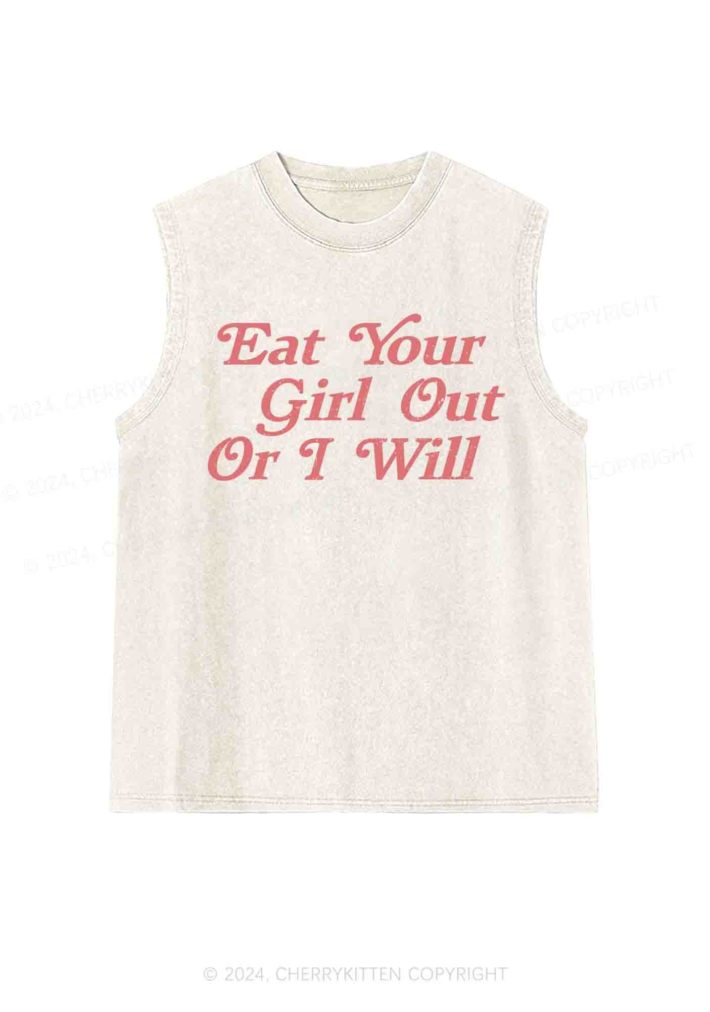 Eat Your Girl Out Y2K Washed Tank Cherrykitten