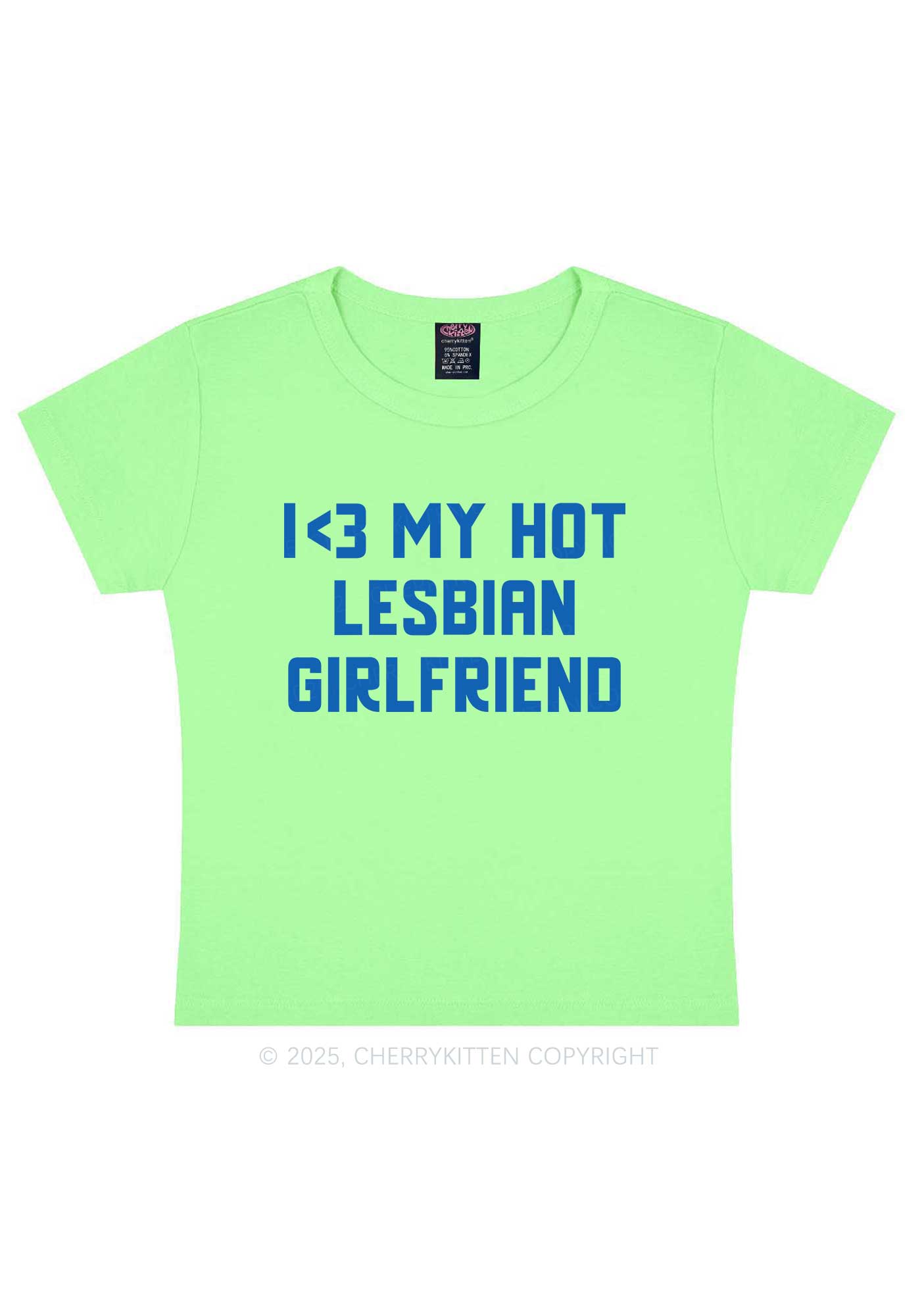 My Hot Lesbian GF Pride Y2K Baby Tee Cherrykitten