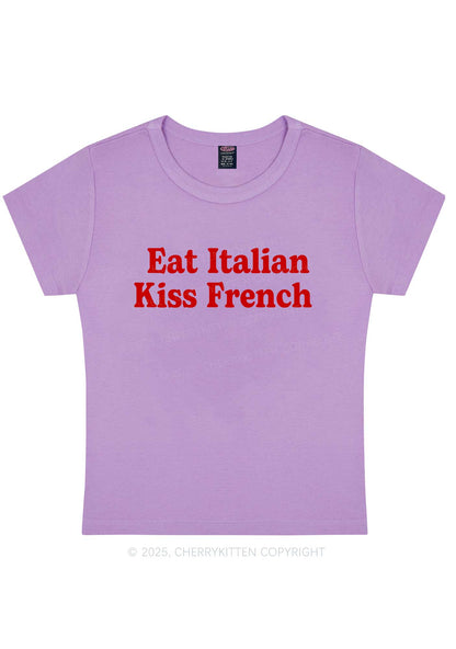 Eat Italian Kiss French Y2K Baby Tee Cherrykitten