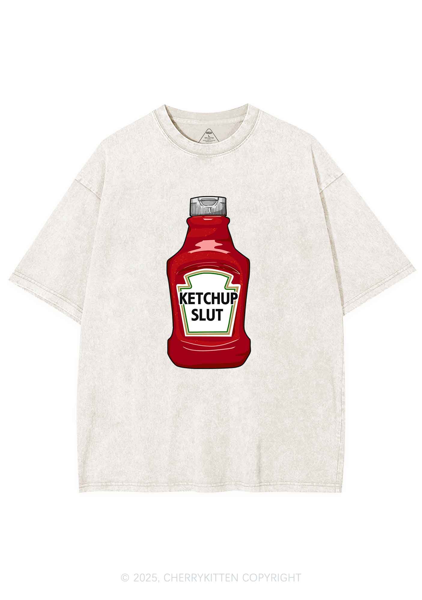 Ketchup Slxt Y2K Shirts Washed Tee Cherrykitten