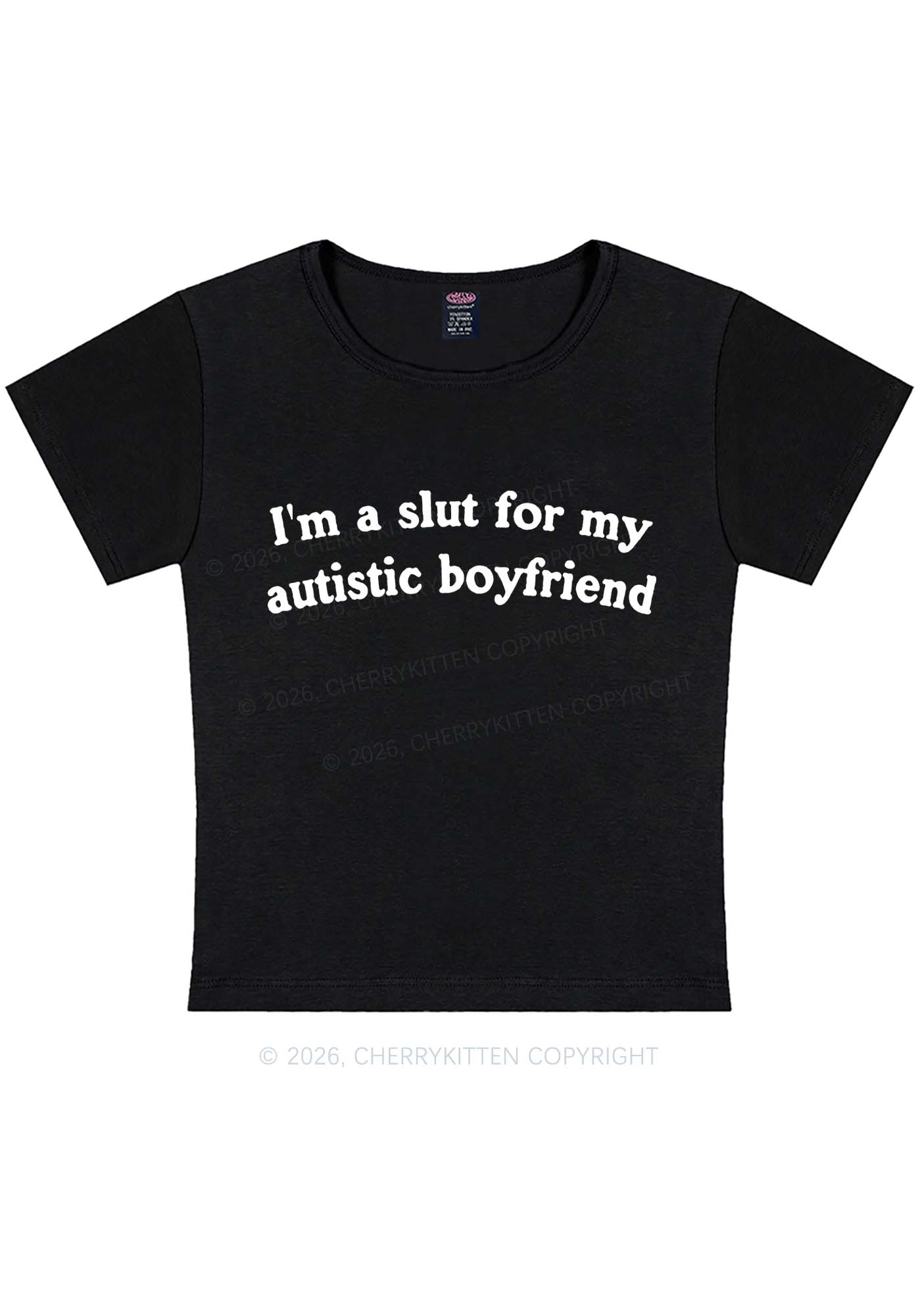 Slxt For My Autistic BF Y2K Baby Tee Cherrykitten