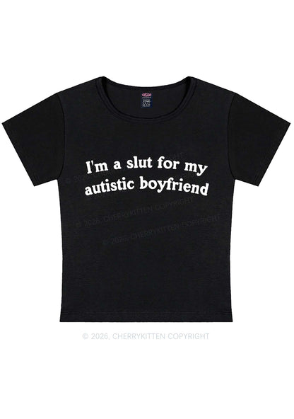 Slxt For My Autistic BF Y2K Baby Tee Cherrykitten