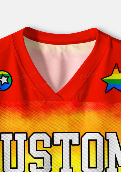 Custom Rainbow Flag Pride Y2K Crop Sport Jersey Shirts Cherrykitten