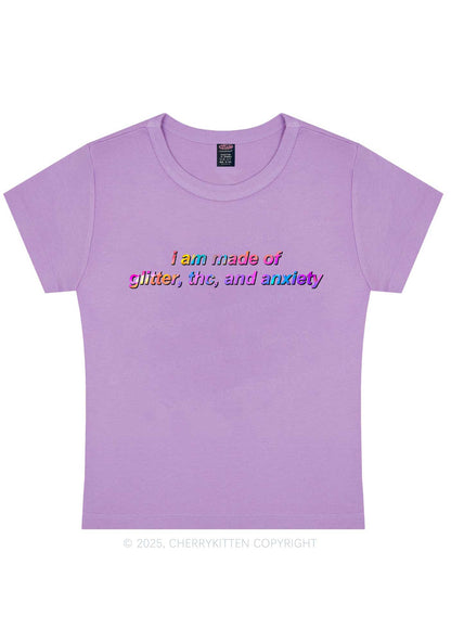 Made Of Glitter And Anxiety Y2K Baby Tee Cherrykitten