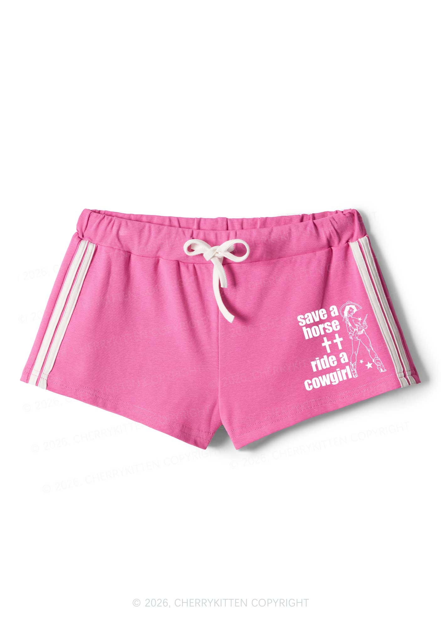 Save Horse Ride Cowgirl Pride Y2K Drawstring Mini Shorts Cherrykitten