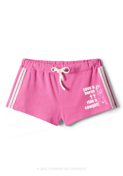 Save Horse Ride Cowgirl Pride Y2K Drawstring Mini Shorts Cherrykitten