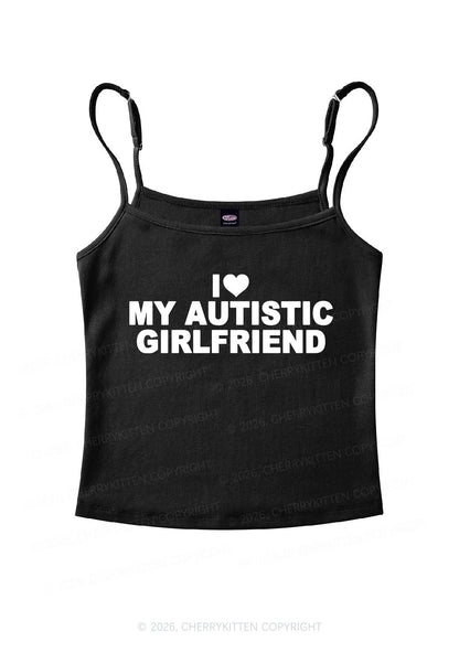 I Love My Autistic GF Valentine's Day Y2K Spaghetti Strap Cami Cherrykitten
