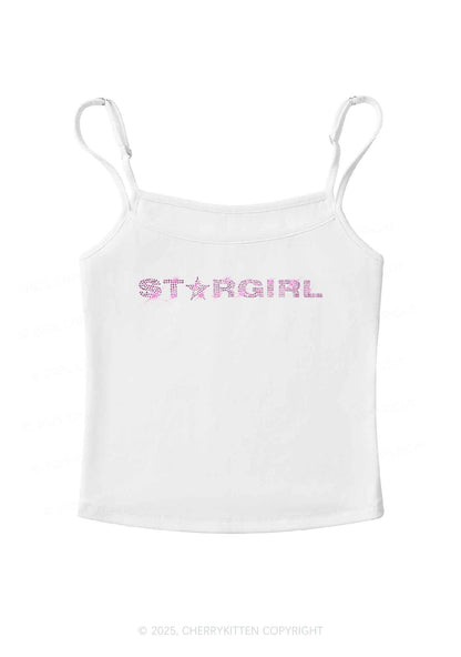 Rhinestone Red Stargirl Y2K Spaghetti Strap Cami Cherrykitten