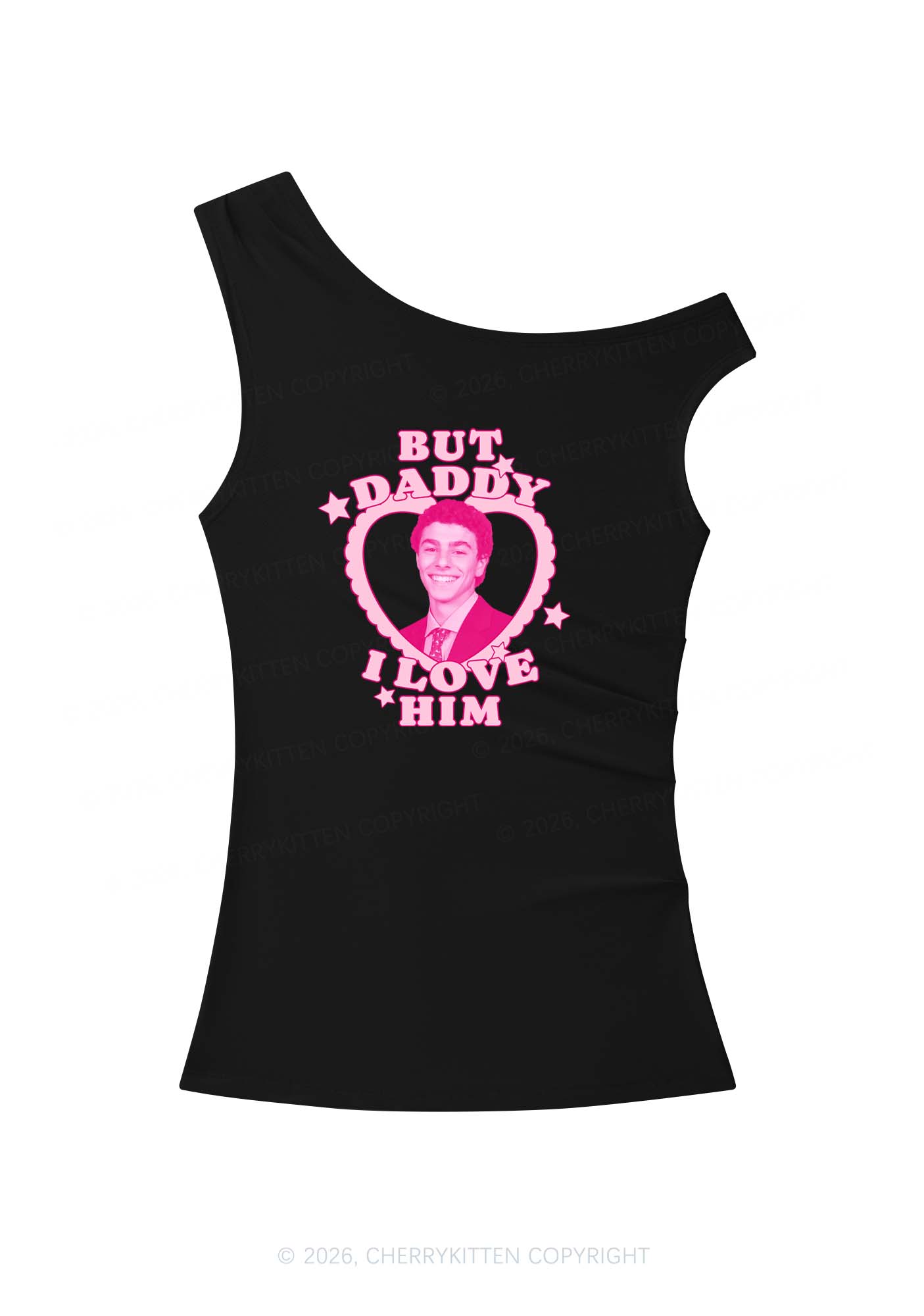 Daddy I Love Him Luigi Y2K Off Shoulder Tank Top Cherrykitten