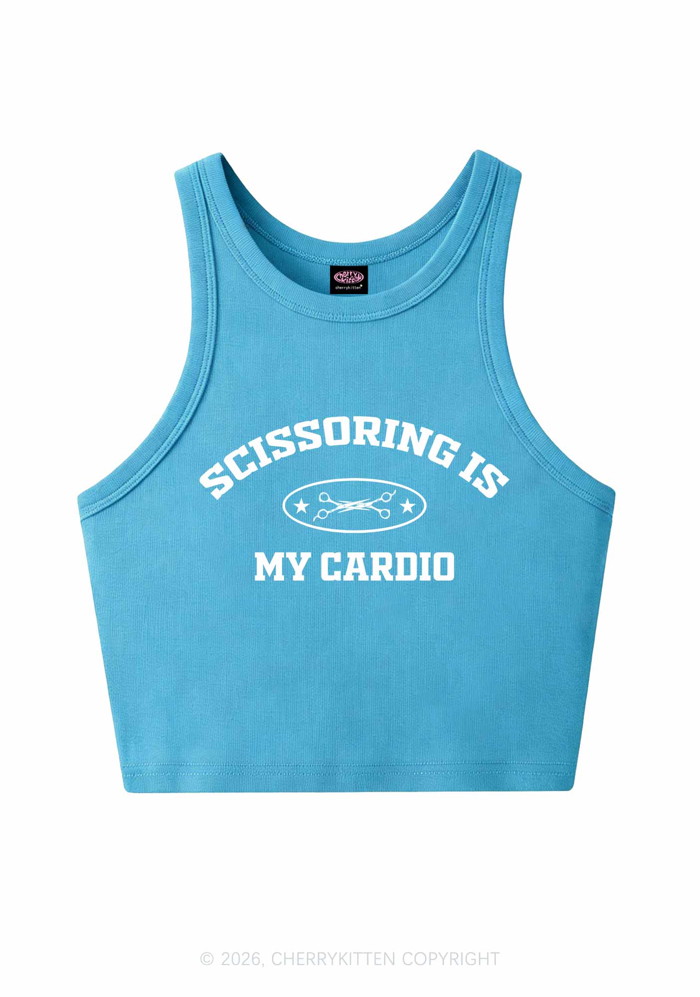 Scissoring Is My Cardio Pride Y2K Crop Tank Top Cherrykitten
