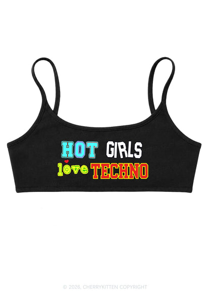 Hot Girls Love Techno Y2K Super Crop Cami Cherrykitten