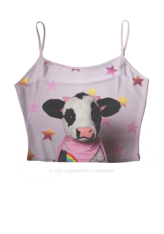 Cow Magic Stars Y2K Mesh Cami Tank Cherrykitten