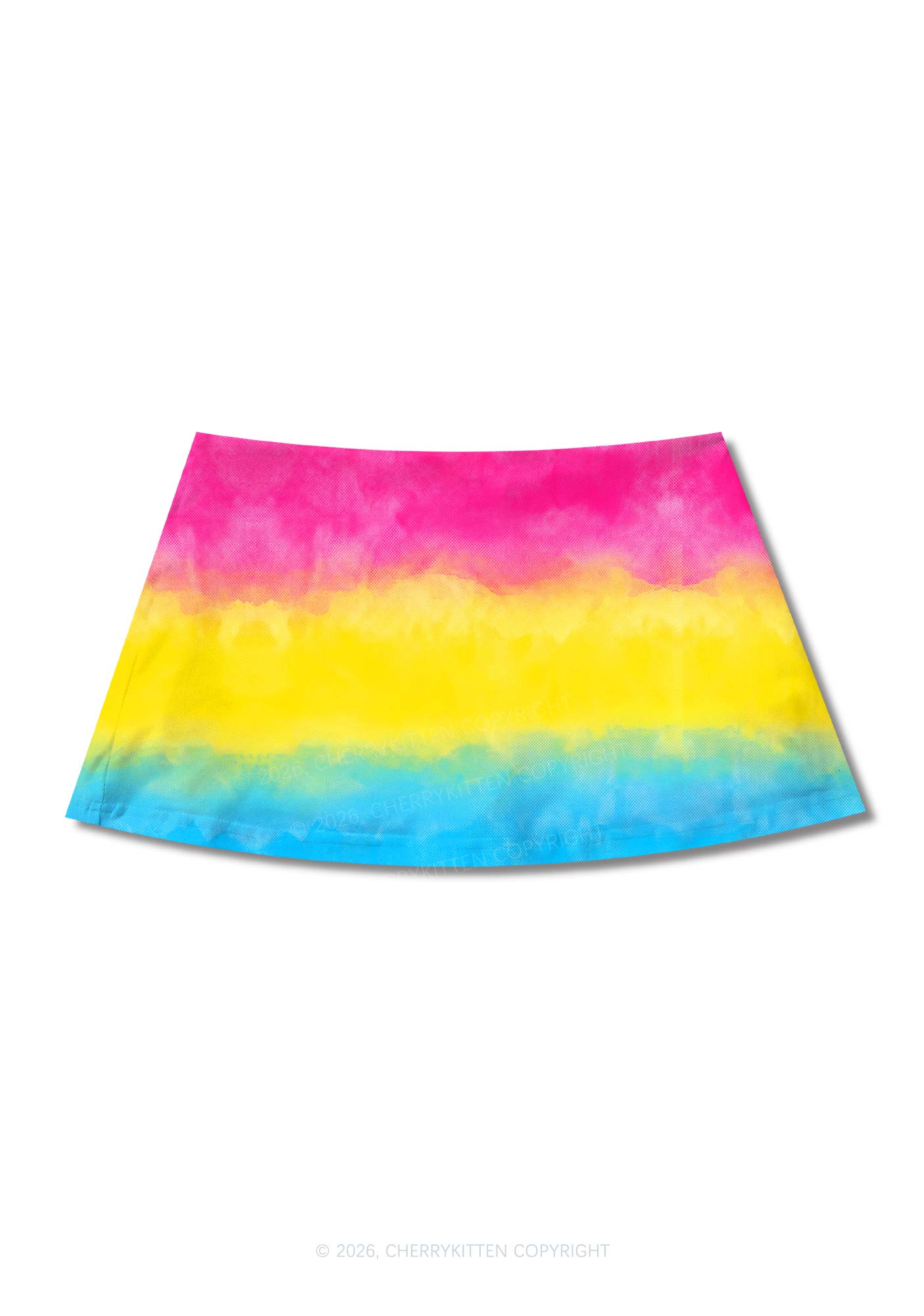 Pansexual Tie Dye Pride Y2K Print Mini Skirt Cherrykitten