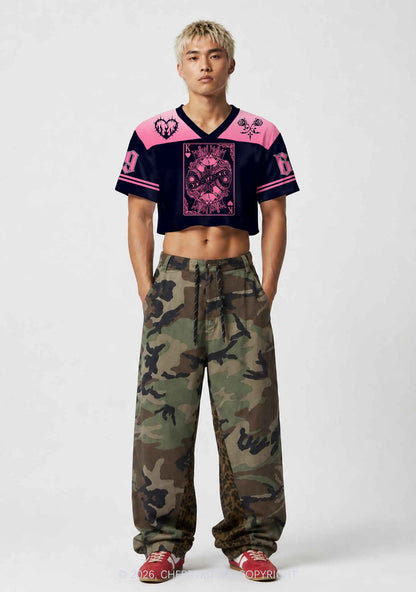Pink Black Gay King Pride Y2K Crop Sport Jersey Shirts Cherrykitten